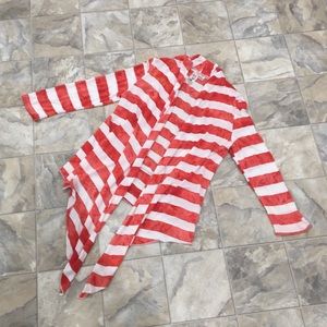 NWOT LSTER striped drape front cardigan
